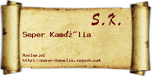 Seper Kamélia névjegykártya